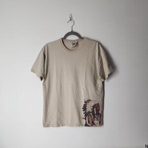 Left Field vintage cotton tube tee t-shirt graphic print Native American size M